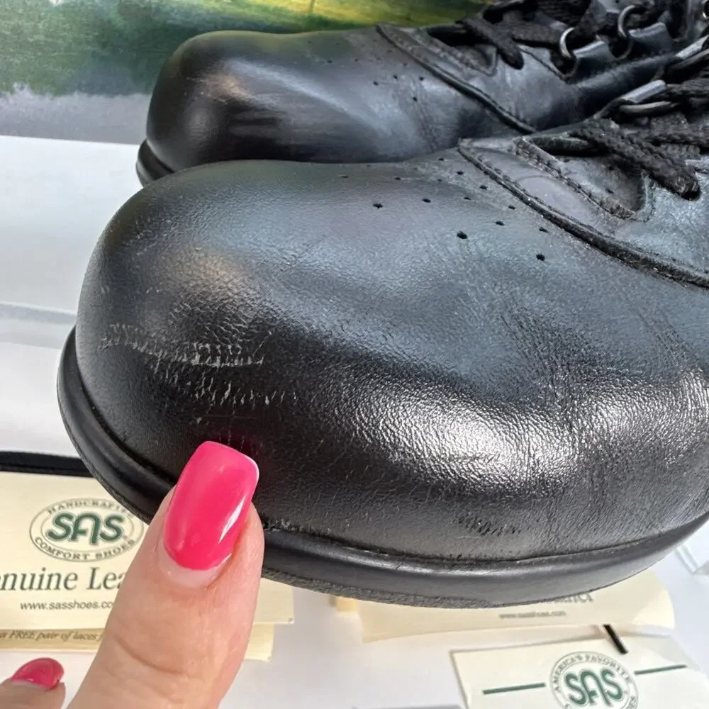 SAS Women's Free Time Sneaker Size 10.5S Black Leather Tripad Walk Shoe